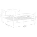 vidaXL Cadre de lit sans matelas blanc métal 160x200 cm