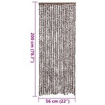 vidaXL Rideau anti-mouches marron et blanc 56x200 cm chenille