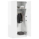 vidaXL Garde-robe Blanc brillant 80x52x180 cm Bois d’ingénierie