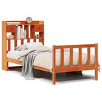 vidaXL Lit bibliothèque sans matelas cire marron 100x200 cm pin massif