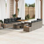 vidaXL Ensemble de canapé de jardin avec coussin 11 Pièces Gris