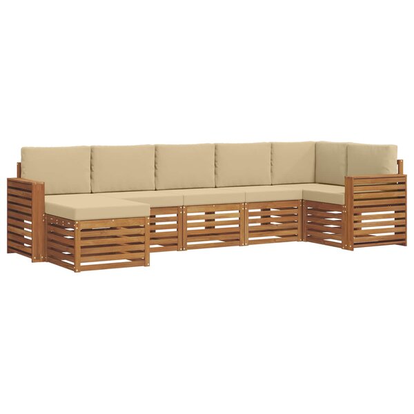 vidaXL Ensemble de canapés d'extérieur 7 pc Naturel et Beige
