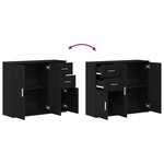 vidaXL Buffet chêne noir 91x29 5x75 cm bois d'ingénierie