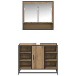 vidaXL Ensemble de mobilier de salle de bain 2 Pièces Chêne artisanal
