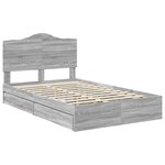 vidaXL Lit de Rangement Gris Sonoma 135 x 190 cm Bois d'ingénierie