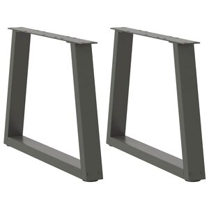 vidaXL Pieds de table basse en forme de V  2 pièces  anthracite  70 x (42-43 3) cm  acier