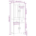 vidaXL Buffet haut Sonoma gris 69 5x34x180 cm Bois d'ingénierie