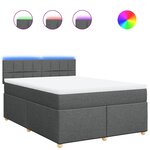 vidaXL Sommier à lattes de lit avec matelas Gris foncé 140x200cm Tissu