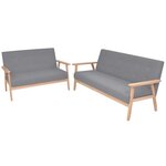 vidaXL Ensemble de canapés 2 Pièces Tissu Gris clair