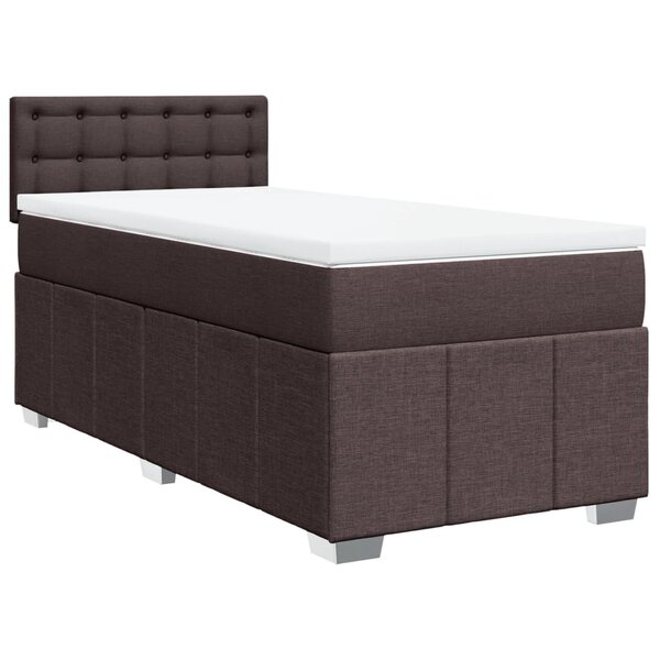 vidaXL Sommier à lattes de lit avec matelas Marron foncé 90x190 cm