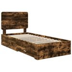 vidaXL Cadre de lit Chêne fumé 90 x 200 cm Bois d'ingénierie