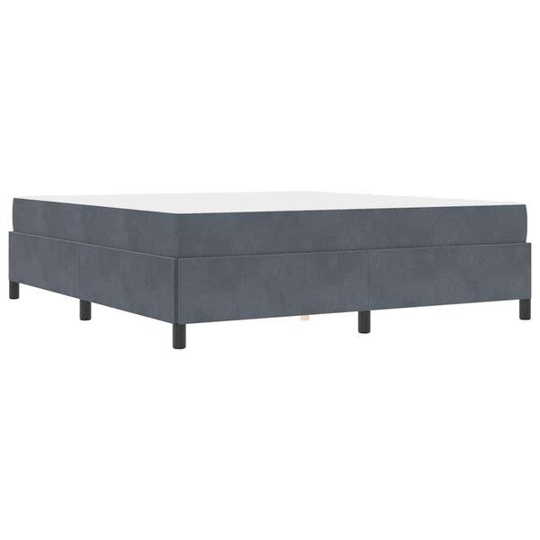 vidaXL Cadre de lit Gris foncé  gris et blanc 180 x 200 cm Velours