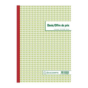 Manifold Devis Offre De Prix 29 7x21cm 50 Feuillets Tripli Autocopiants - Motif  - X 5 - Exacompta