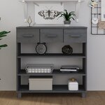 vidaXL Table console HAMAR Gris foncé 90x35x90 cm Bois massif de pin