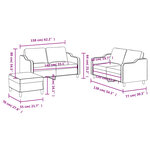 vidaXL Ensemble de canapés 3 Pièces avec coussins Marron Tissu