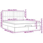 vidaXL Cadre de lit ottoman avec matelas rose 180x200 cm velours