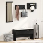 vidaXL Set de meubles d'entrée 4 pièces en bois noir