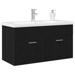 vidaXL Cabinet de salle de bain Chêne noir 90 x 38 5 x 46 cm