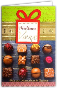 Lot 10 cartes identiques bonne année meilleurs vœux avec 10 enveloppes blanches