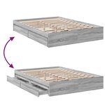 vidaXL Cadre de lit et tiroirs sonoma gris 120x190 cm bois ingénierie