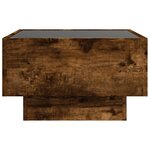 vidaXL Table basse avec LED chêne fumé 50x50x30 cm bois d'ingénierie