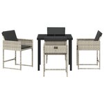 vidaXL Ensemble de salle à manger de jardin 5 pièces avec coussins gris clair en rattan poly