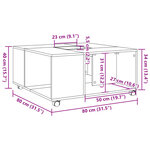 vidaXL Table basse chêne fumé 80x80x40 cm bois d'ingénierie
