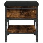 vidaXL Banc à chaussures chêne fumé 42x42x45 cm bois d'ingénierie