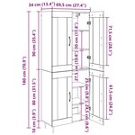 vidaXL Haut Armoire 2 Pièces Bois ancien Bois d'ingénierie