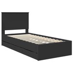 vidaXL Cadre de lit avec tiroir Noir 90 x 190 cm Bois Ingénierie