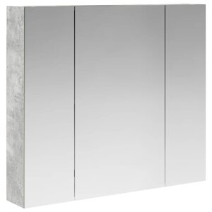vidaXL Armoire Miroir de Salle de Bain Gris béton 80 x 14.5 x 70 cm
