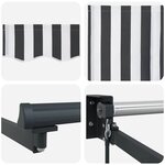 vidaXL Auvent rétractable anthracite et blanc 5x3 m tissu et aluminium