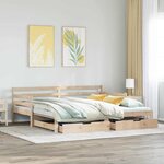 vidaXL Lit de jour avec gigogne et tiroirs sans matelas 80x200 cm