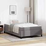 vidaXL Cadre de lit avec matelas Gris 120 x 190 cm tissu