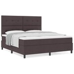 vidaXL Lit à ressorts avec matelas Marron foncé 180 x 200 cm tissu