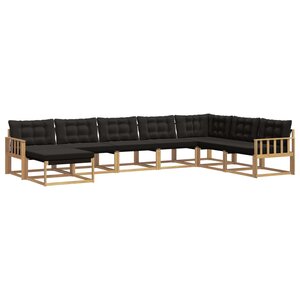 vidaXL Ensemble de canapés d'extérieur 8 pc Blanc et noir