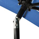 vidaXL Parasol de jardin à 3 niveaux avec mât en aluminium bleu azuré