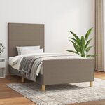 vidaXL Cadre de lit sans matelas taupe 90x200 cm tissu