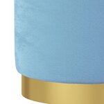 vidaXL Tabouret de rangement rond Bleu clair Velours 31 x 37 cm