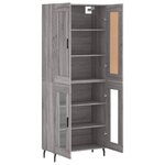 vidaXL Buffet haut Sonoma gris 69 5x34x180 cm Bois d'ingénierie