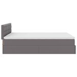 vidaXL Lit ottoman avec matelas & LED Gris 140x190cm similicuir
