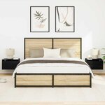 vidaXL Cabinet de chevet mural 2 Pièces Chêne noir 50 x 36 x 30 cm