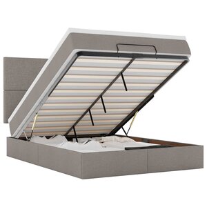 VidaXL Cadre de lit ottoman avec matelas taupe 140x190 cm tissu