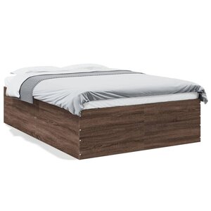 vidaXL Cadre de lit sans matelas chêne marron 140x200 cm