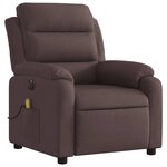 vidaXL Fauteuil de massage inclinable électrique Marron foncé Tissu