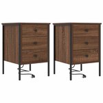 vidaXL Cabinet de chevet 2 Pièces Chêne marron 42 x 41 x 61 cm