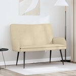 vidaXL Sofa 2 places Crème 115 x 61 x 87 cm Tissu