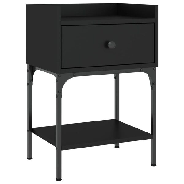 vidaXL Table de chevet noir 40 5x31x60 cm bois d’ingénierie