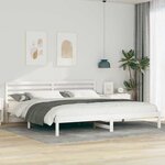 vidaXL Cadre de lit avec tête de lit Blanc 200 x 210 cm Pin massif