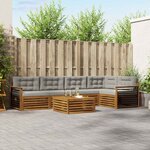 vidaXL Ensemble de canapés d'extérieur 6 Pièces Gris Naturel et Clair